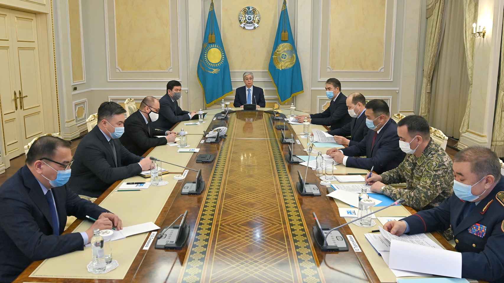 El Gobierno kazajo reunido este sábado.