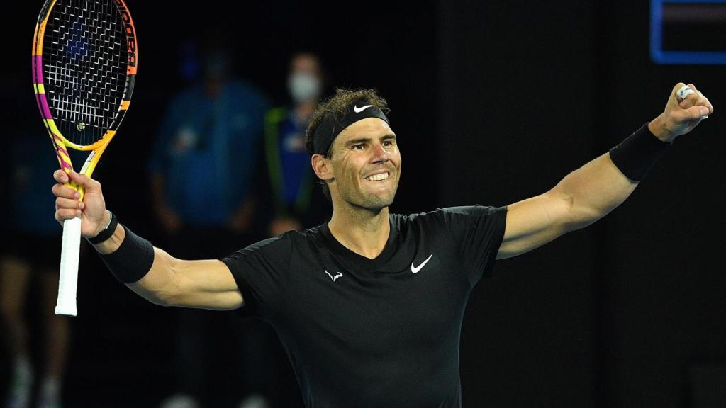 Rafa Nadal celebrando una victoria