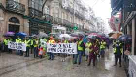 Protesta de Avibe en la calle Príncipe de Vigo.