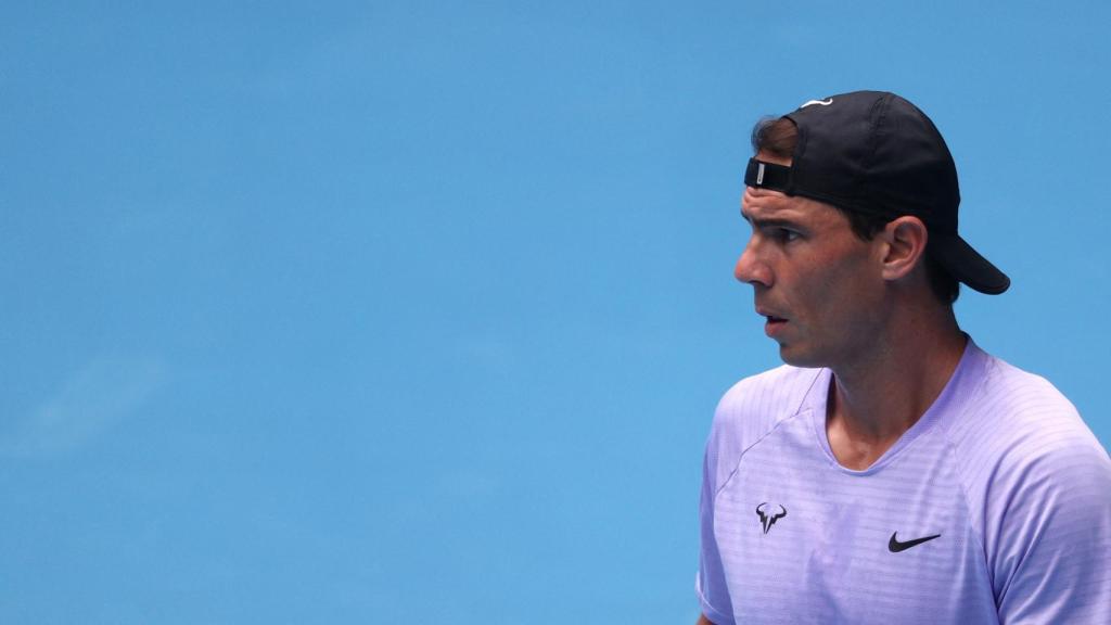 Rafa Nadal, durante un entrenamiento en Australia.