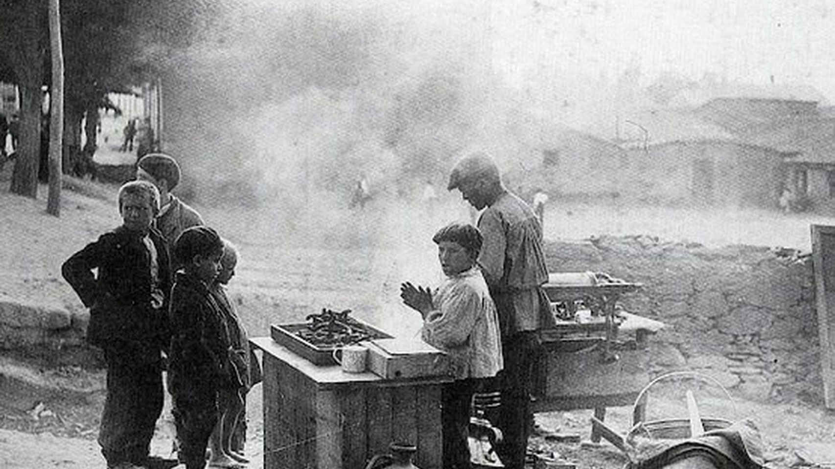 Foto antigua del barrio o suburbio Los Alambres