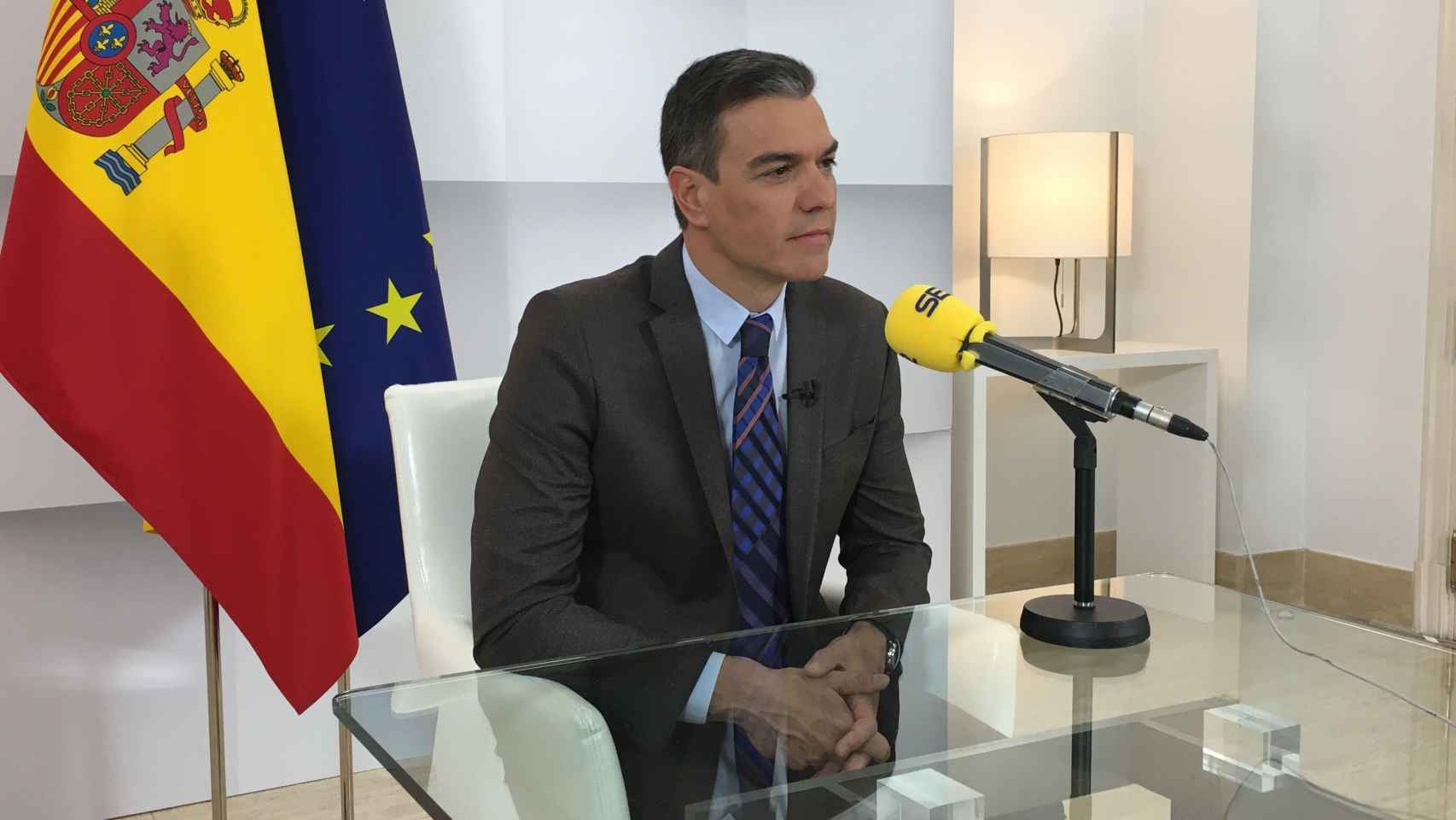 El presidente del Gobierno, Pedro Sánchez, durante su entrevista.