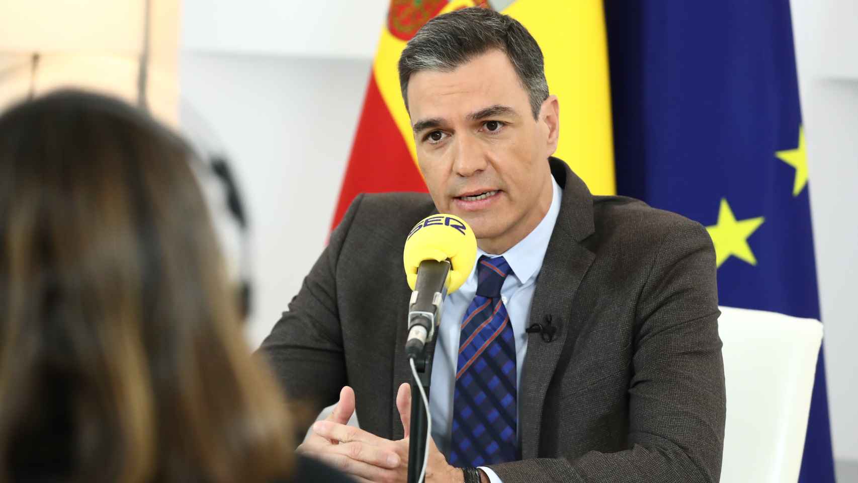 Pedro Sánchez, presidente del Gobierno, entrevistado en Moncloa.
