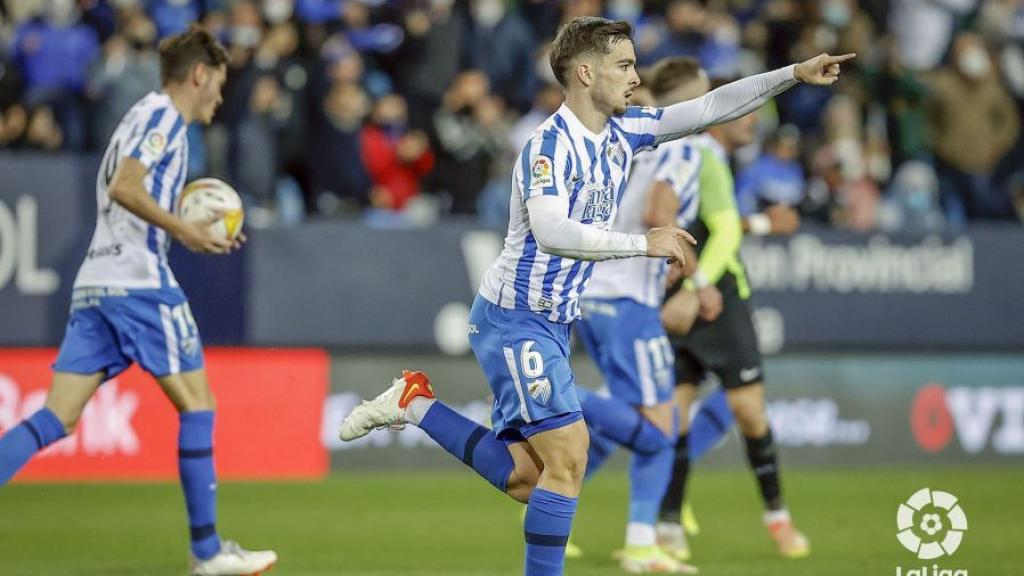 Ramón celebra el gol ante el Sporting de Gijón.