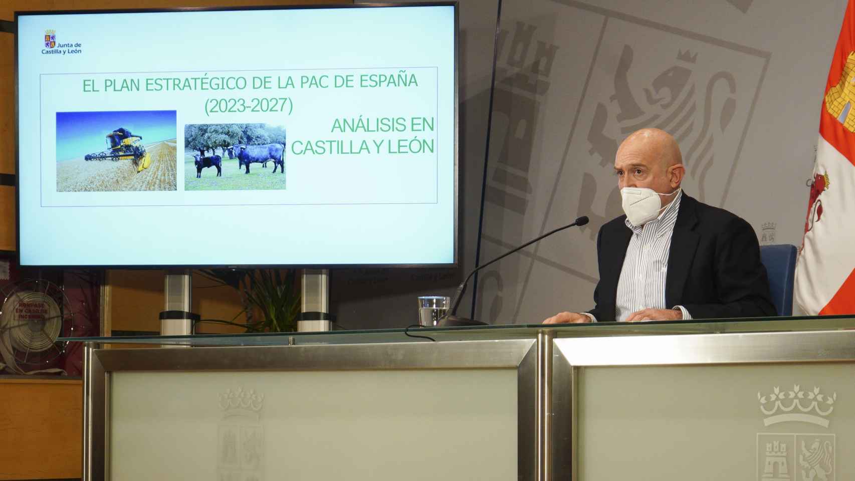 Jesús Julio Carnero, consejero de Agricultura, Ganadería y Desarrollo Rural en la reunión de hoy sobre la nueva PAC
