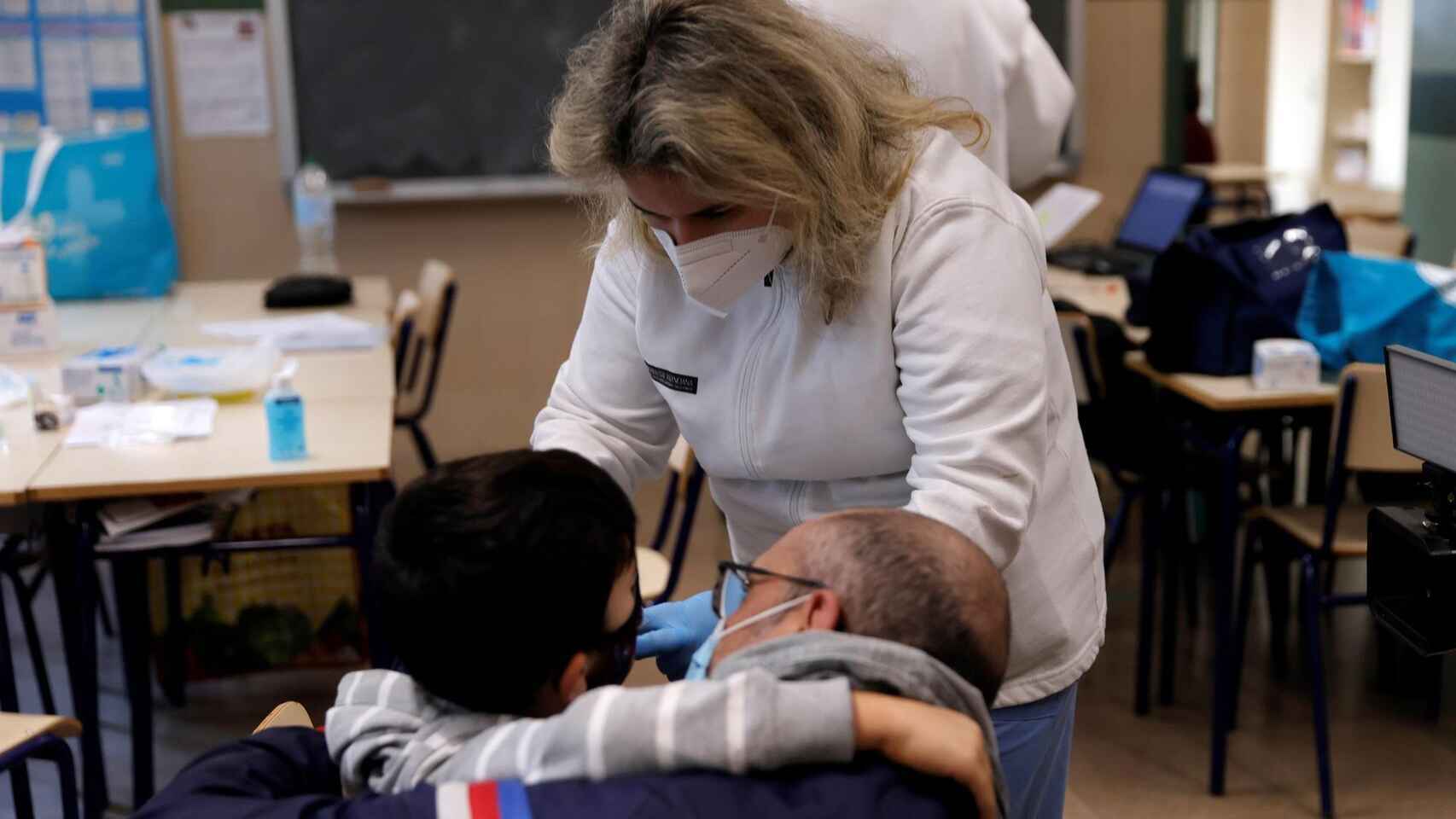 Vacunación en aulas de la Comunidad Valenciana, el pasado mes de diciembre.