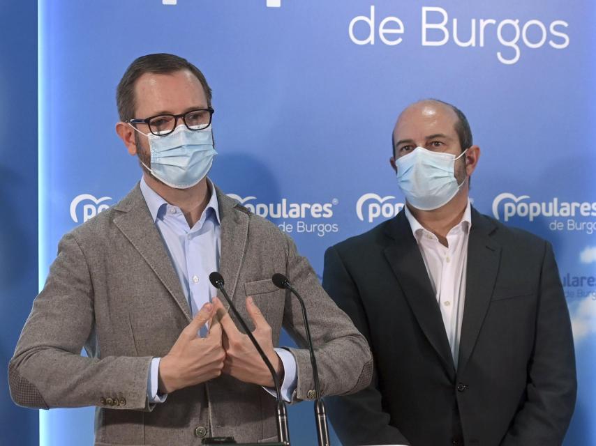 El portavoz del PP en el Senado, Javier Maroto,  en Burgos