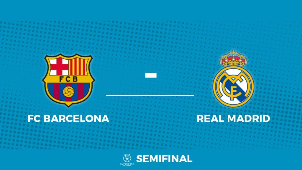 Marcador de El Clásico de la Supercopa de España entre FC Barcelona y Real Madrid