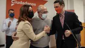Francisco Igea, candidato a la presidencia de la Junta por Ciudadanos, hoy en León junto a Ana Carlota Amigo y Francisco J. Panizo