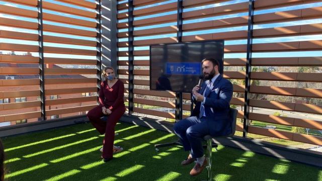 Los concejales Ángel Niño y Loreto Sordo, durante la presentación del proyecto.