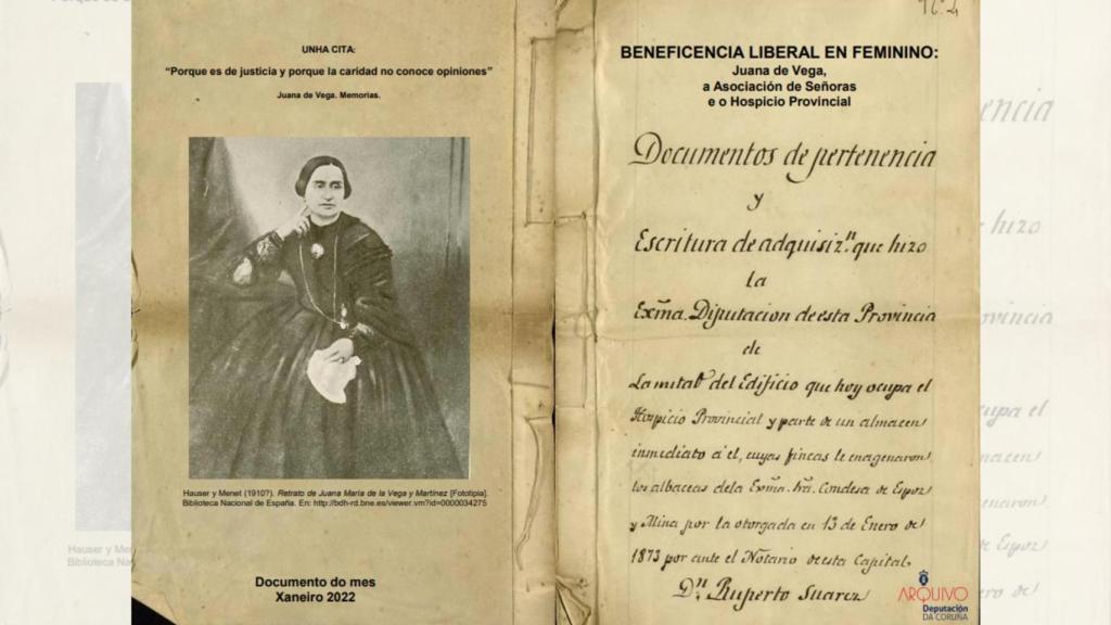 El Documento del mes de enero de la Deputación da Coruña sobre Juana de Vega.