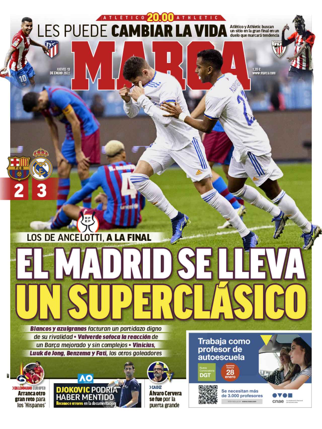 La portada del diario MARCA (13/01/2022)