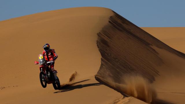 Sam Sunderland, durante la 11ª etapa del Rally Dakar