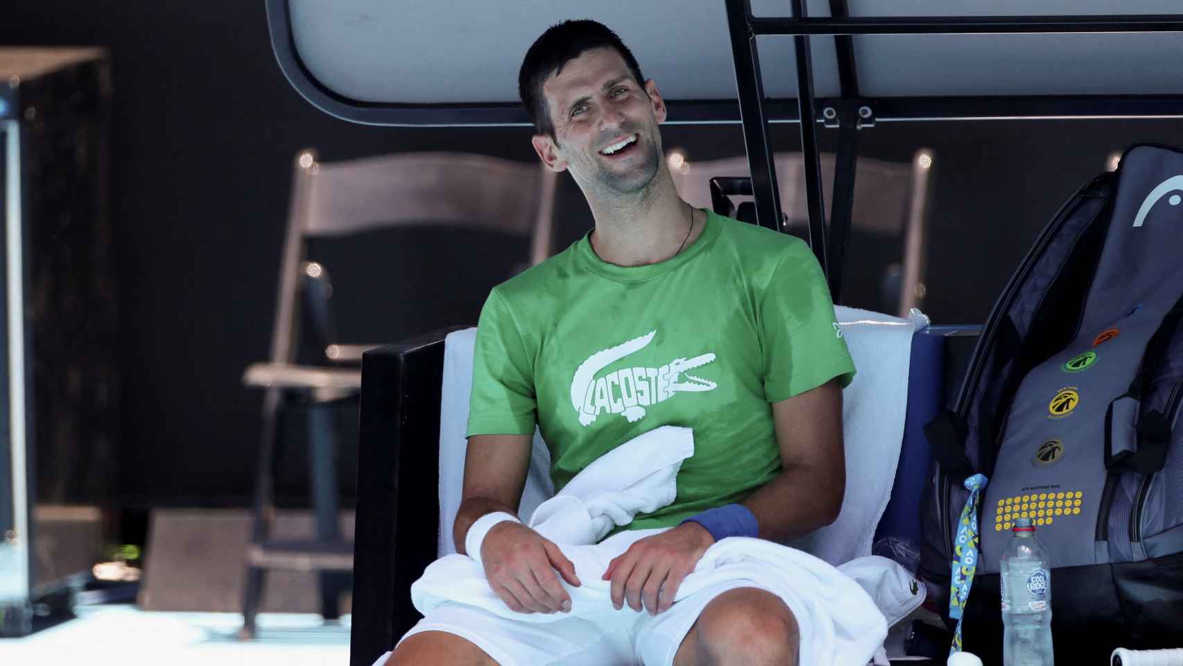 Novak Djokovic en uno de sus últimos entrenamientos en Melbourne Park.