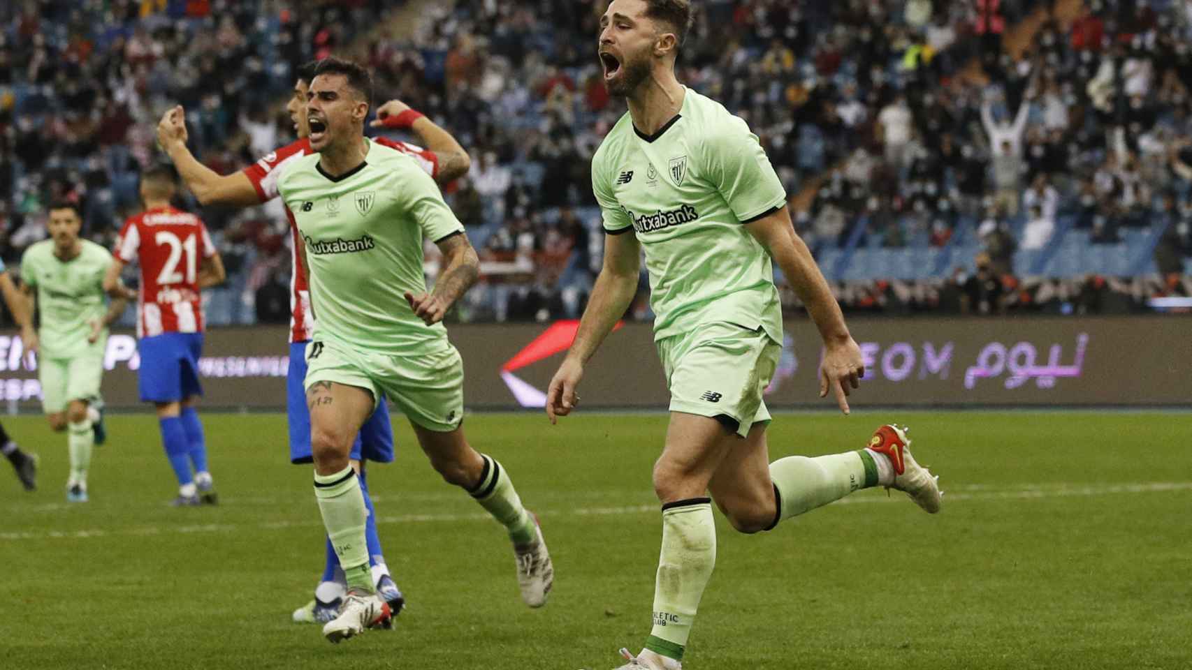 Celebración de Yeray Álvarez de su gol para el Athletic en la semifinal