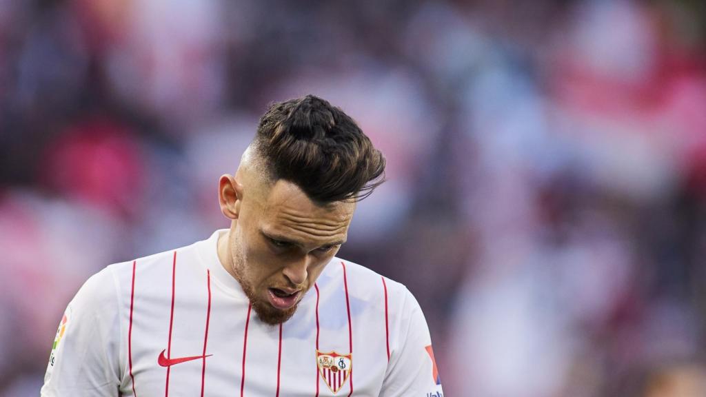 Lucas Ocampos, durante un partido con el Sevilla.