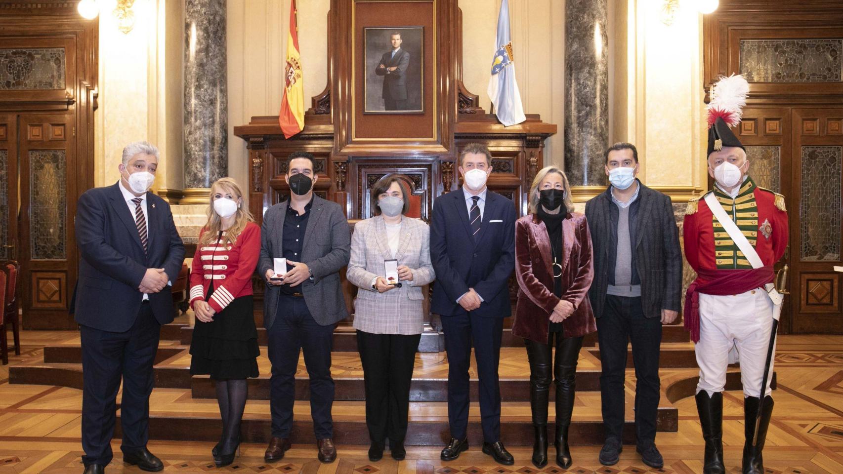 Entrega de las Medallas de Oro Conmemorativas de la Batalla de Elviña en A Coruña.