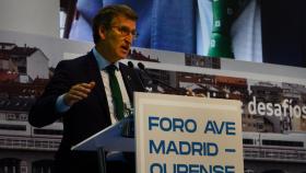 El presidente de la Xunta, Alberto Núñez Feijóo, interviene en el Foro Ave Madrid- Ourense Un camino a Galicia: desafíos y oportunidades, en Expoourense.