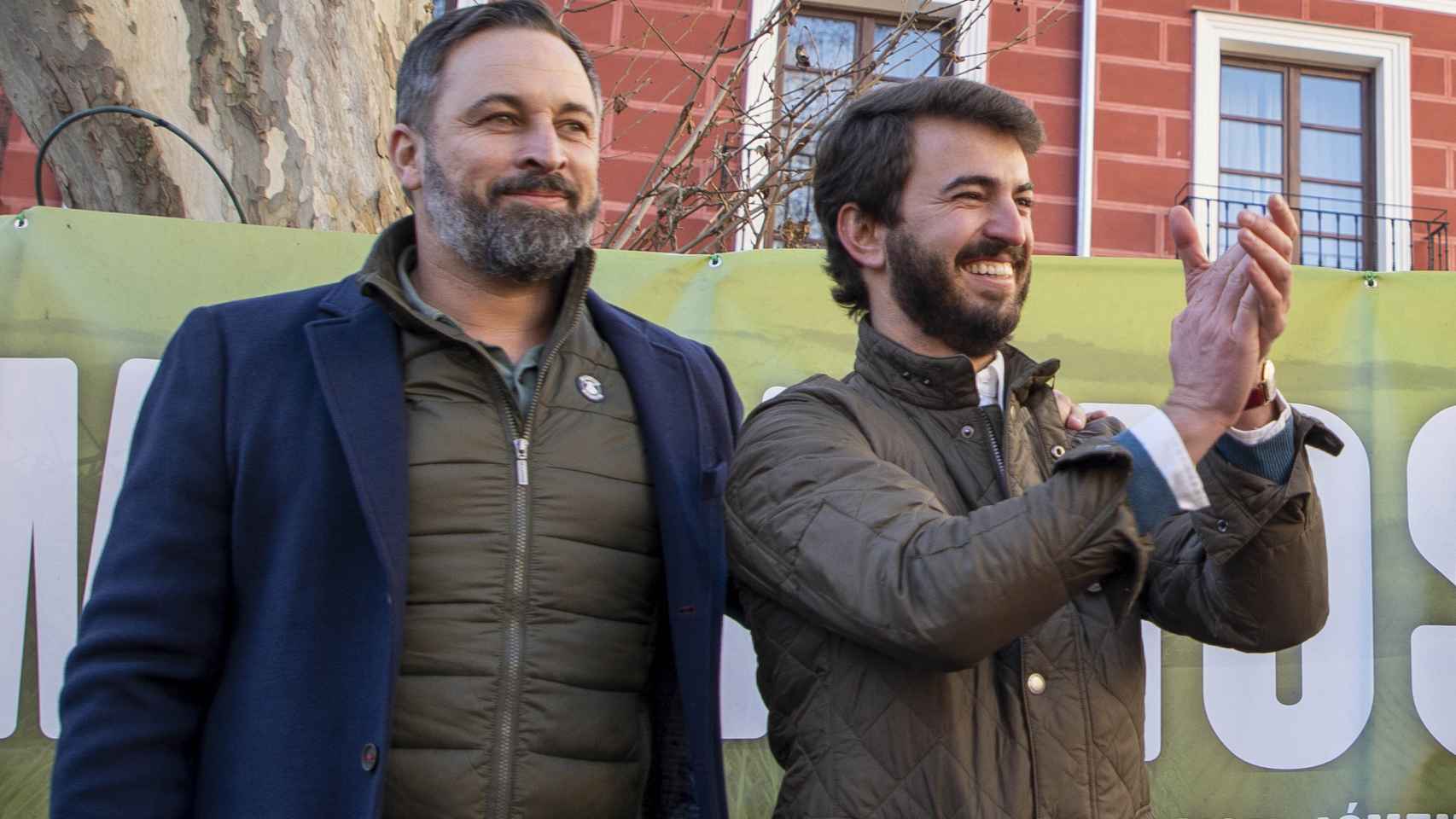 Santiago Abascal ha arropado hoy al candidato de su formación a la presidencia de la Junta de Castilla y León, García-Gallardo