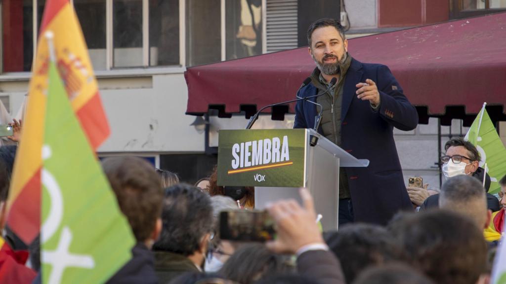 Santiago Abascal, presidente de Vox, esta mañana en Valladolid