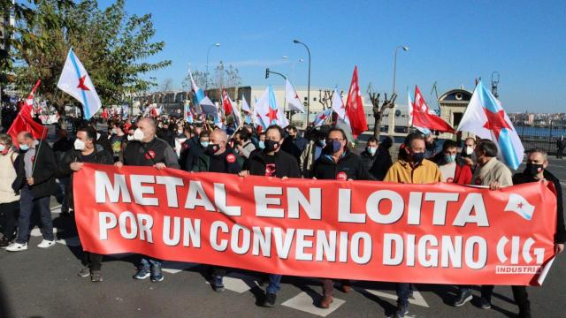 Manifestación en A Coruña en defensa del convenio del metal.