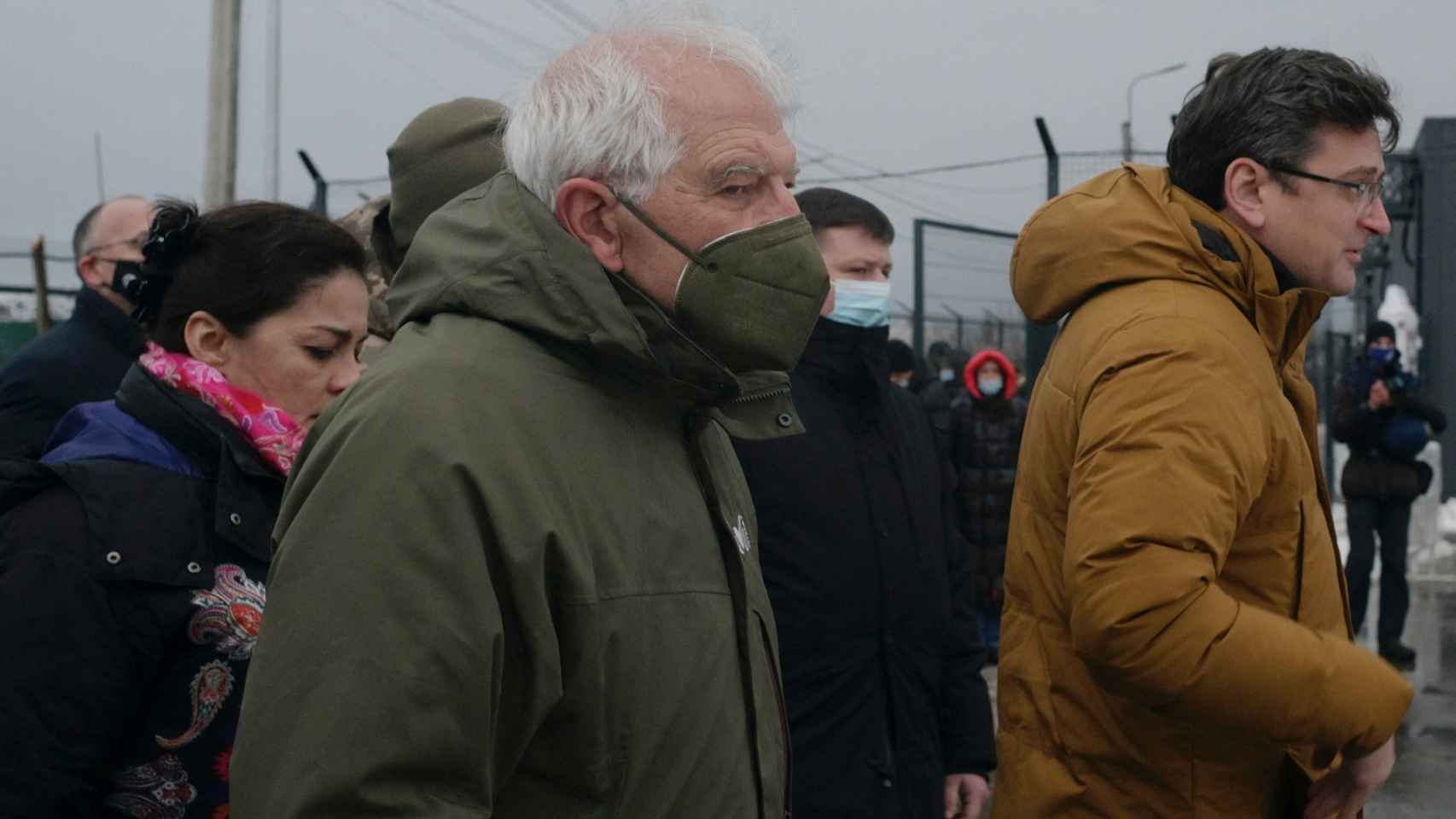 El responsable de Exteriores de la UE, Josep Borrell, en Ucrania a principios de enero.
