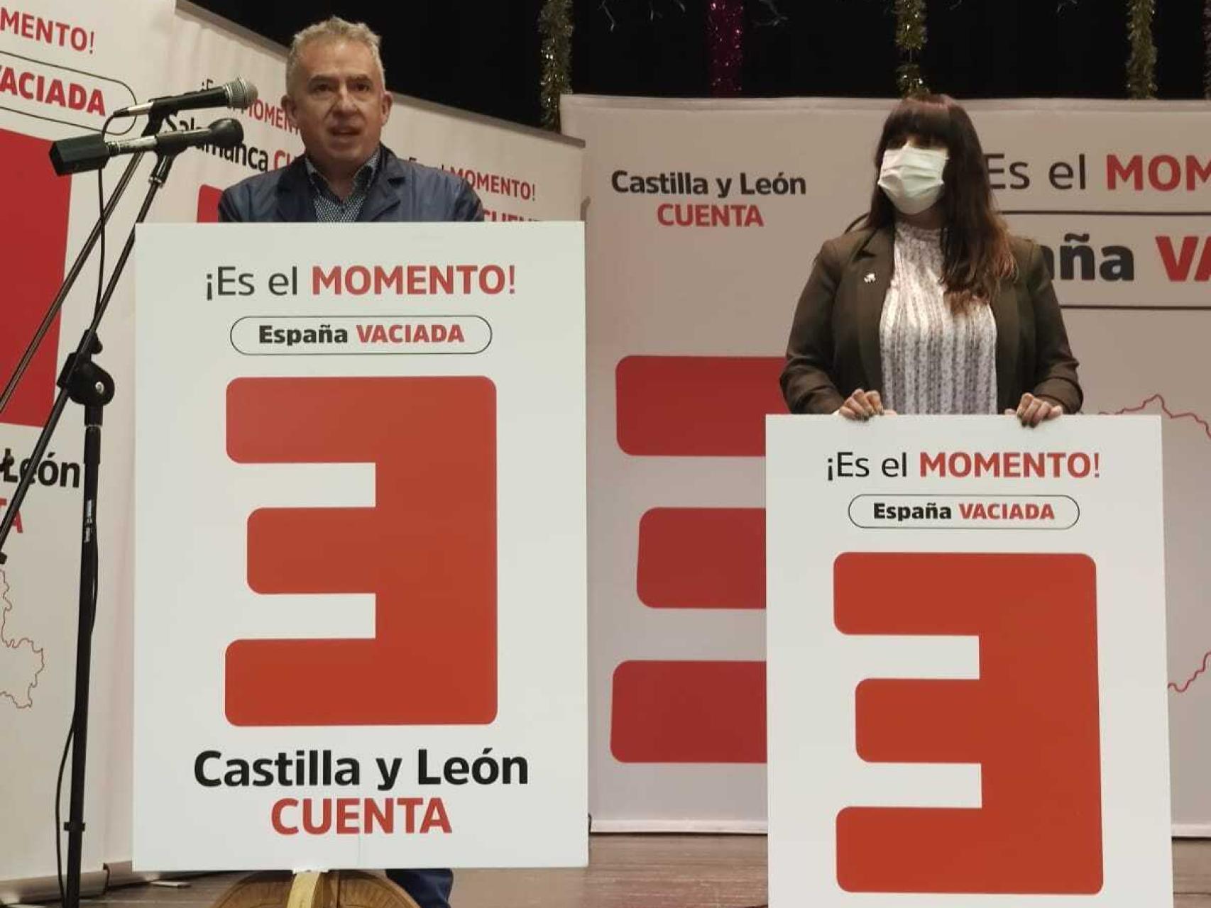 Ángel Ceña en la presentación de la candidatura de España Vaciada el pasado domingo