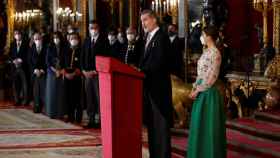 Felipe VI, la reina Letizia y Pedro Sánchez reciben al cuerpo diplomático acreditado en España.