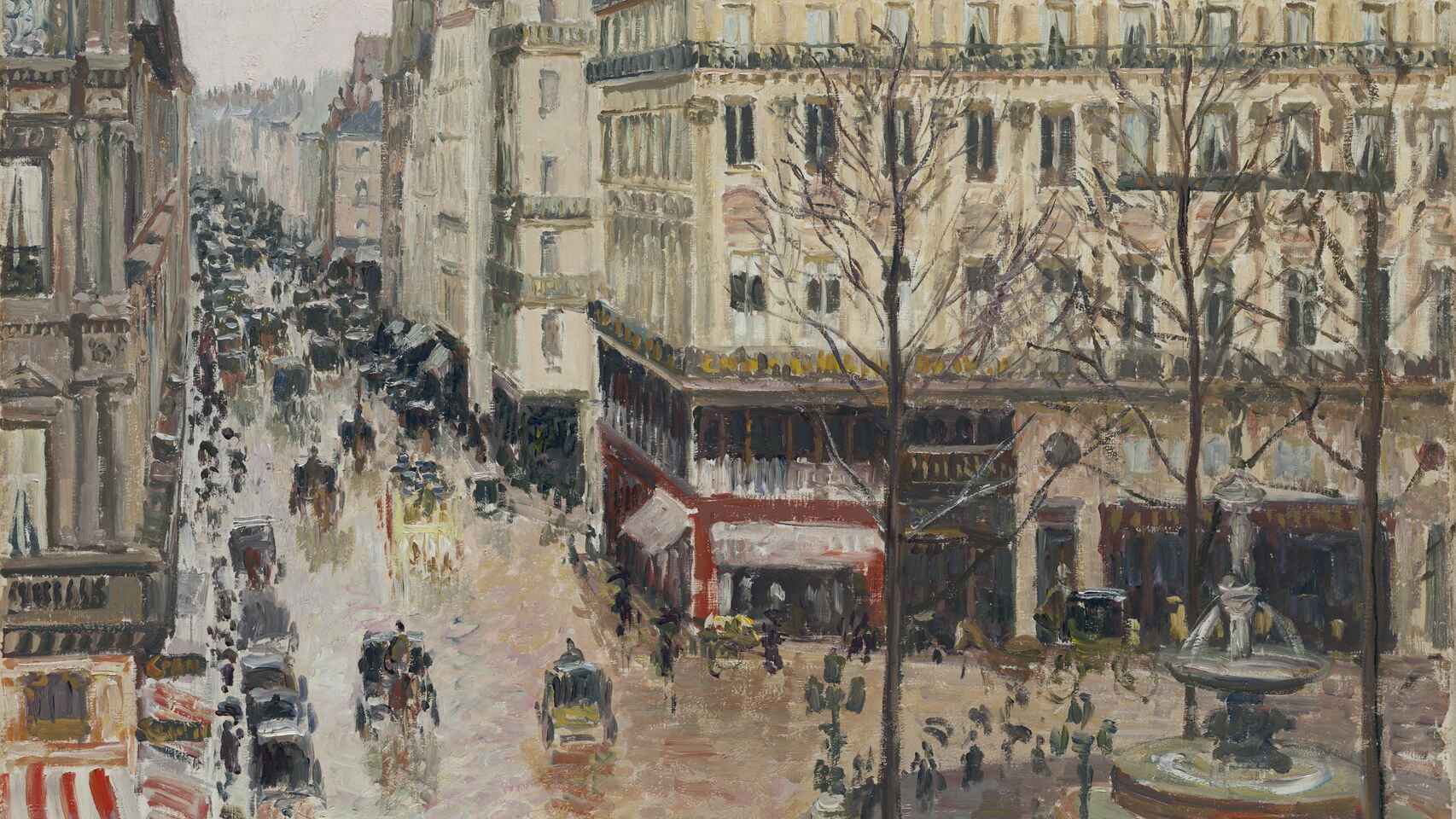 La obra 'Rue St. Honoré en la tarde', de Pissarro.