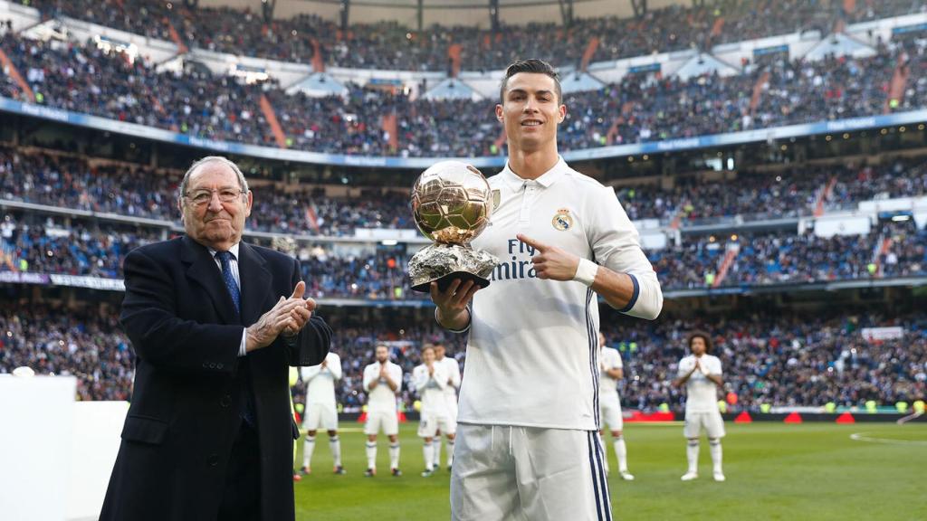 Paco Gento, junto a Cristiano Ronaldo