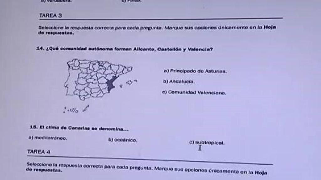Imagen de archivo de un examen para conseguir la nacionalidad española.