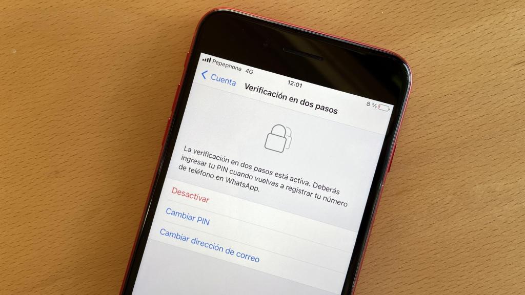 La verificación en dos pasos en WhatsApp.