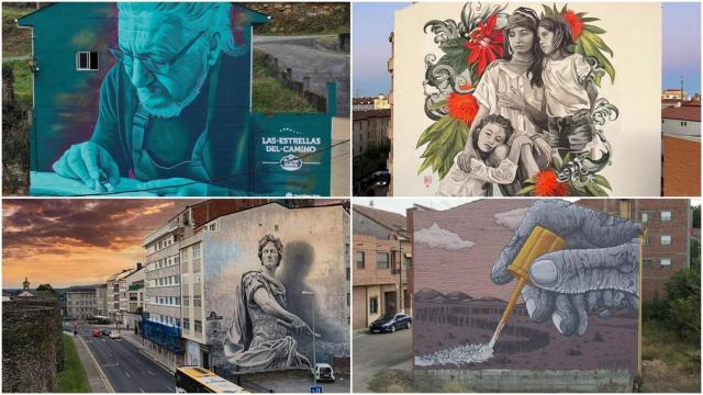 Los cuatro murales gallegos que optan a convertirse en el mejor de 2021.