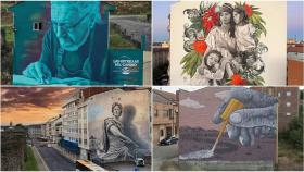 Los cuatro murales gallegos que optan a convertirse en el mejor de 2021.