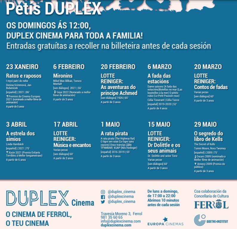 Cartel ‘Petís Duplex’. Fuente: concello de Ferrol.