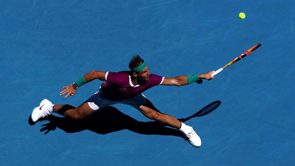 Nadal, durante su partido ante Hanfmann en el Abierto de Australia.