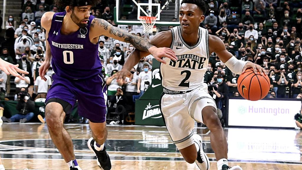 Un partido de baloncesto de la Universidad de Michigan State.