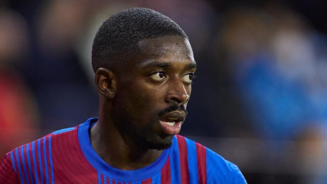 Ousmane Dembélé en un partido con el FC Barcelona