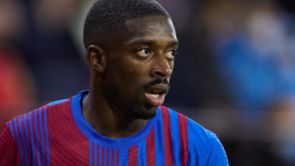 Ousmane Dembélé en un partido con el FC Barcelona