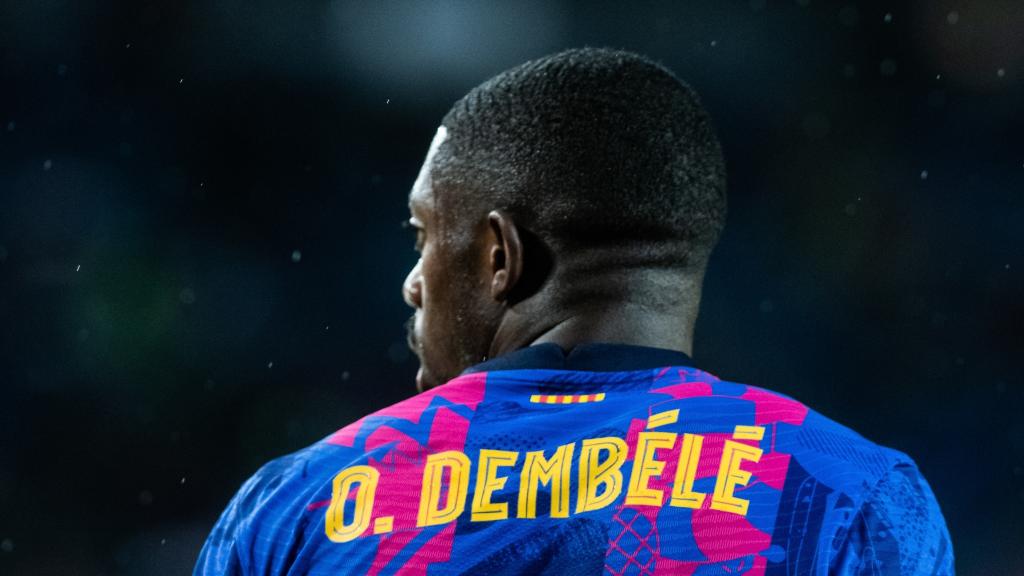 Ousmane Dembélé en un partido con el FC Barcelona