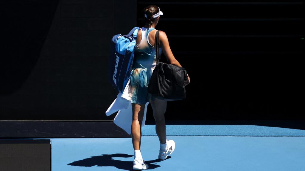 Muguruza, tras caer derrotada ante Cornet en el Abierto de Australia.