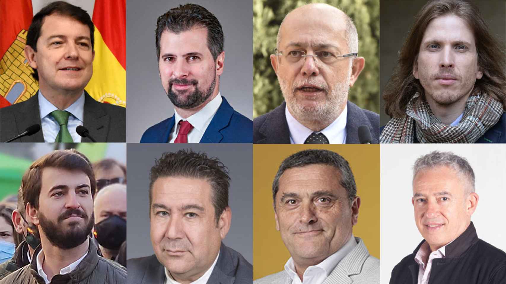 Los candidatos de Castilla y León, todos hombres.