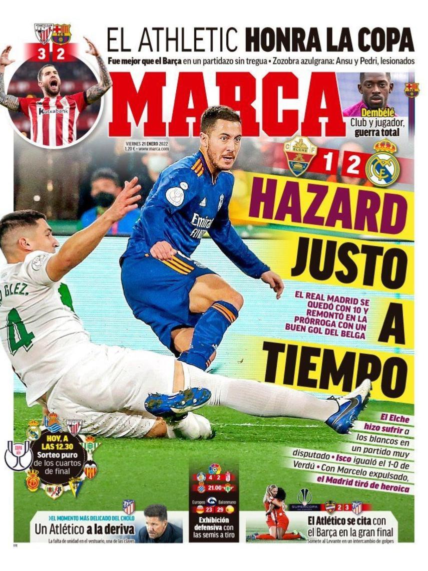 La portada del diario Marca  (21/01/2022)