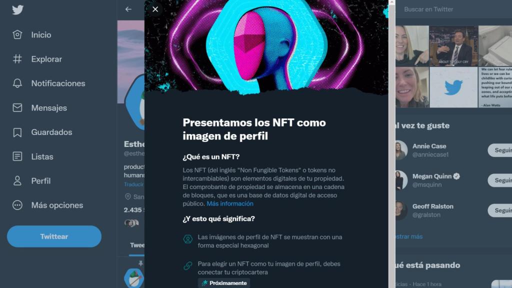 Twitter con NFTs