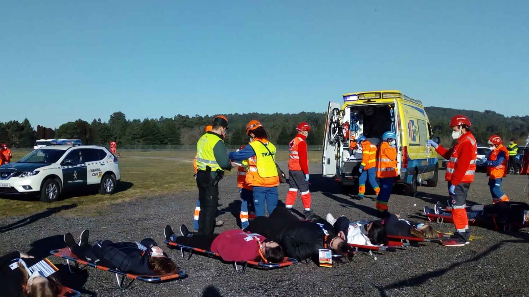 Punto de atención a las víctimas durante el simulacro.