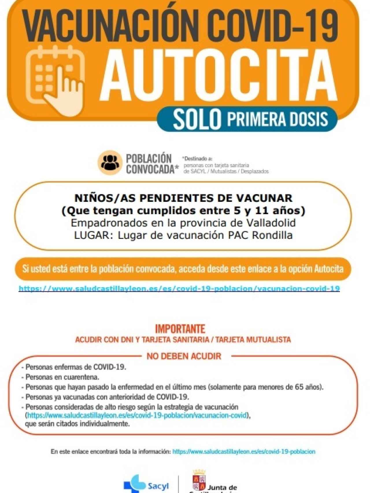Valladolid autocita menores vacuna
