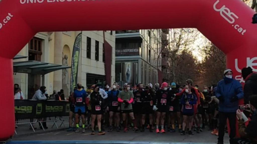 Los corredores de la Llanera Trail, antes de comenzar la prueba.