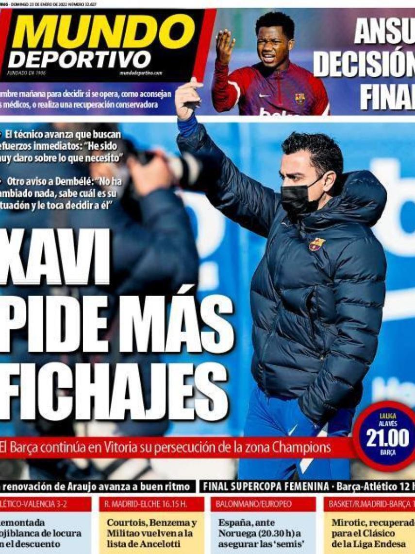 La portada del diario Mundo Deportivo (23/01/2022)