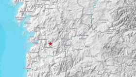 Epicentro del terremoto sentido en Mondariz (Pontevedra)