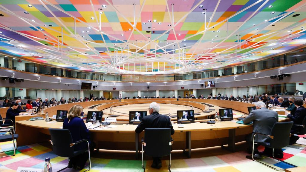 Los ministros de Exteriores de los Veintisiete, durante su reunión de este lunes en Bruselas